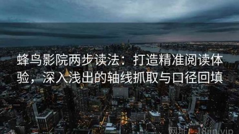 蜂鸟影院两步读法：打造精准阅读体验，深入浅出的轴线抓取与口径回填